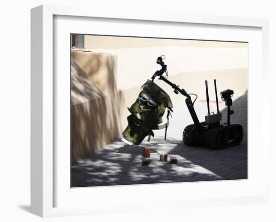 Talon Remote-controlled Robot Investigates An Improvised Explosive Device-Stocktrek Images-Framed Premium Photographic Print