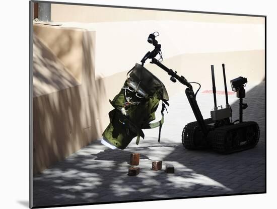 Talon Remote-controlled Robot Investigates An Improvised Explosive Device-Stocktrek Images-Mounted Premium Photographic Print