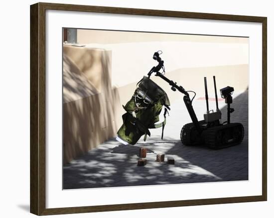 Talon Remote-controlled Robot Investigates An Improvised Explosive Device-Stocktrek Images-Framed Photographic Print
