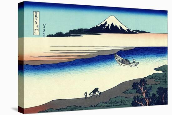 Tama River in Musashi Province' (From a Series 36 Views of Mount Fuj), 1830-1833-Katsushika Hokusai-Stretched Canvas