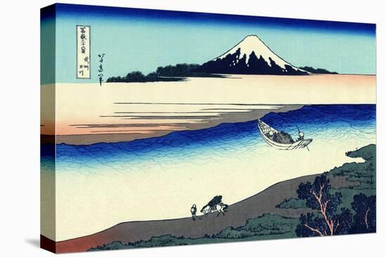 Tama River in Musashi Province' (From a Series 36 Views of Mount Fuj), 1830-1833-Katsushika Hokusai-Stretched Canvas