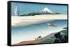 Tama River in Musashi Province-Katsushika Hokusai-Framed Stretched Canvas