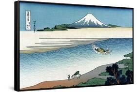 Tama River in Musashi Province-Katsushika Hokusai-Framed Stretched Canvas