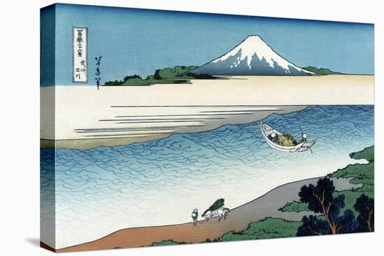 Tama River in Musashi Province-Katsushika Hokusai-Stretched Canvas