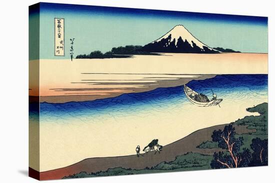 Tama River in the Musashi Province, c.1830-Katsushika Hokusai-Stretched Canvas