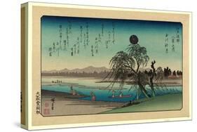 Tamagawa No Shugetsu Autumn Moon over Tama River. Ando-Utagawa Hiroshige-Stretched Canvas