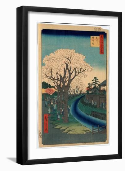 Tamagawa-Zutsumi No Hana-Utagawa Hiroshige-Framed Premium Giclee Print