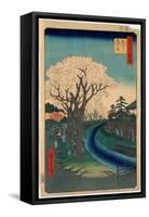 Tamagawa-Zutsumi No Hana-Utagawa Hiroshige-Framed Stretched Canvas