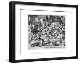 Tamar Giving Birth to Pharez and Sarah, 16th Century-Maerten van Heemskerck-Framed Giclee Print