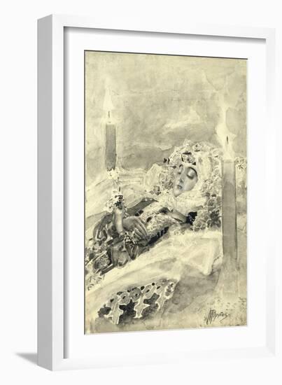 Tamara and Demon, 1890-1891-Mikhail Alexandrovich Vrubel-Framed Giclee Print