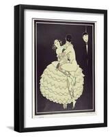 Tamara Karsavina (1885-1978) as Columbine and Vaslav Nijinsky (1890-1950) a-Georges Barbier-Framed Giclee Print