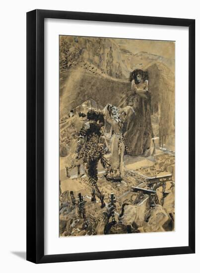 Tamara's Dance. Illustration to the Poem the Demon by Mikhail Lermontov, 1890-1891-Mikhail Alexandrovich Vrubel-Framed Giclee Print