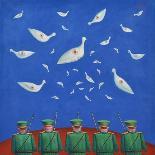 Peacock with Locusts, 1989-Tamas Galambos-Giclee Print