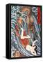 Tamatori Being Pursued by a Dragon-Kuniyoshi Utagawa-Framed Stretched Canvas