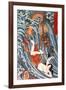 Tamatori Being Pursued by a Dragon-Kuniyoshi Utagawa-Framed Giclee Print