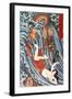 Tamatori Being Pursued by a Dragon-Kuniyoshi Utagawa-Framed Giclee Print