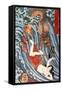 Tamatori Being Pursued by a Dragon-Kuniyoshi Utagawa-Framed Stretched Canvas