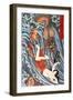 Tamatori Being Pursued by a Dragon-Kuniyoshi Utagawa-Framed Premium Giclee Print