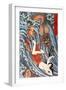 Tamatori Being Pursued by a Dragon-Kuniyoshi Utagawa-Framed Premium Giclee Print