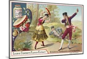 Tambourine and Castanets, Spain-null-Mounted Giclee Print