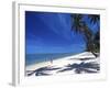 Tambua Sands Resort, Girl on Beach and Coconut Palm Trees, Coral Coast, Melanesia-David Wall-Framed Photographic Print