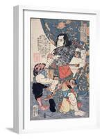 Tameijiro Genshogo Slaying Orin, from the Series '108 Chinese Heroes of the 'Suikoden' ('Tsuzoku…-Kuniyoshi Utagawa-Framed Giclee Print