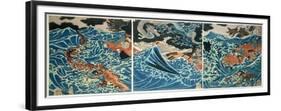 Tametomo's Shipwreck, Pub. C.1836, (Colour Woodblock Print)-Kuniyoshi Utagawa-Framed Giclee Print