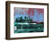 Tampa Abstract Skyline II-Emma Moore-Framed Art Print