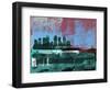 Tampa Abstract Skyline II-Emma Moore-Framed Art Print