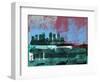 Tampa Abstract Skyline II-Emma Moore-Framed Art Print
