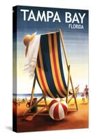 Tampa Bay, Florida - Beach Chair and Ball-Lantern Press-Stretched Canvas