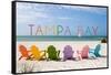 Tampa Bay, Florida - Colorful Beach Chairs-Lantern Press-Framed Stretched Canvas