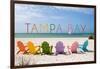 Tampa Bay, Florida - Colorful Beach Chairs-Lantern Press-Framed Art Print