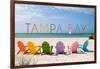 Tampa Bay, Florida - Colorful Beach Chairs-Lantern Press-Framed Art Print