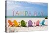 Tampa Bay, Florida - Colorful Beach Chairs-Lantern Press-Stretched Canvas