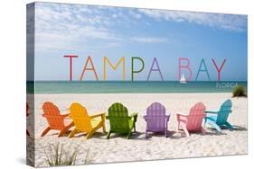 Tampa Bay, Florida - Colorful Beach Chairs-Lantern Press-Stretched Canvas
