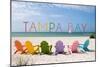 Tampa Bay, Florida - Colorful Beach Chairs-Lantern Press-Mounted Art Print