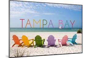 Tampa Bay, Florida - Colorful Beach Chairs-Lantern Press-Mounted Art Print