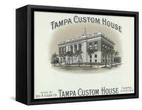 Tampa Custom House Brand Cigar Box Label-Lantern Press-Framed Stretched Canvas