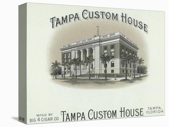 Tampa Custom House Brand Cigar Box Label-Lantern Press-Stretched Canvas