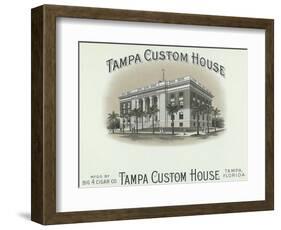 Tampa Custom House Brand Cigar Box Label-Lantern Press-Framed Art Print