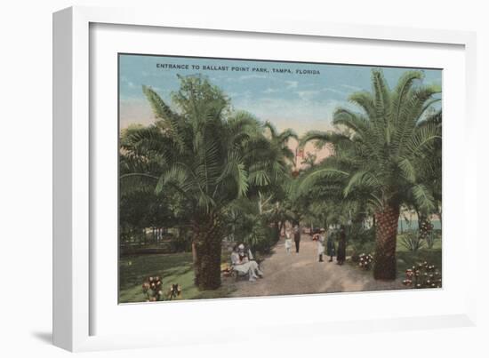 Tampa, FL - View of Ballast Point Park Entrance-Lantern Press-Framed Art Print