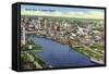 Tampa, Florida - Aerial View of the City-Lantern Press-Framed Stretched Canvas