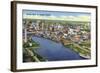 Tampa, Florida - Aerial View of the City-Lantern Press-Framed Art Print