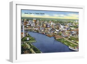 Tampa, Florida - Aerial View of the City-Lantern Press-Framed Art Print