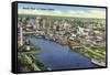 Tampa, Florida - Aerial View of the City-Lantern Press-Framed Stretched Canvas