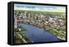 Tampa, Florida - Aerial View of the City-Lantern Press-Framed Stretched Canvas