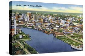 Tampa, Florida - Aerial View of the City-Lantern Press-Stretched Canvas