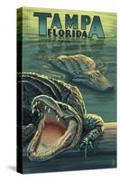 Tampa, Florida - Alligators-Lantern Press-Stretched Canvas