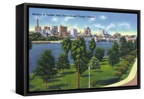 Tampa, Florida - Davis Island, Skyline View-Lantern Press-Framed Stretched Canvas